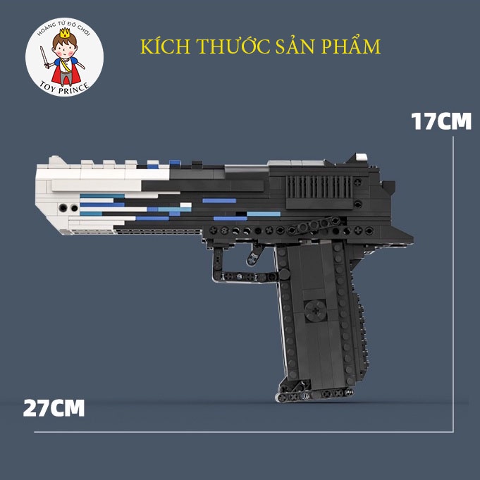ĐỒ CHƠI LẮP RÁP  KIỂU LEGO MÔ HÌNH DEREST EAGLE BLACK ICE MOC KEVIN183 TRONG PUBG CSGO FREE FIRE CF