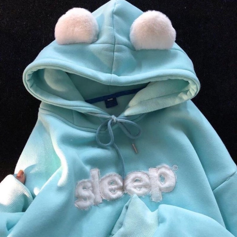 [Big sale] Áo Hoodie Tai Gấu Sleep Dễ Thương Phong Cách Vintager | BigBuy360 - bigbuy360.vn