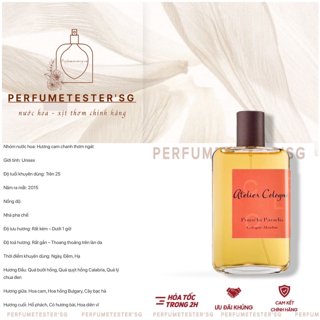 Nước hoa Atelier Pomelo Paradis