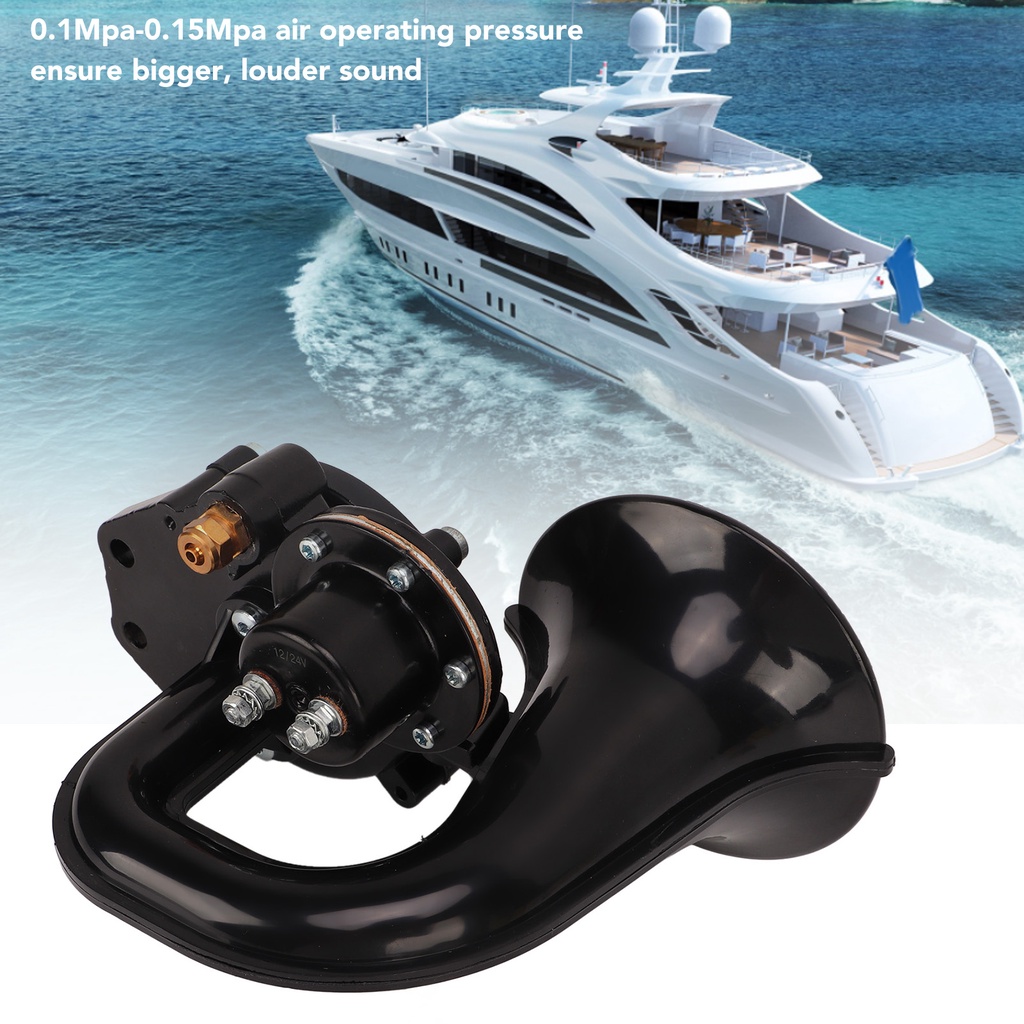 [Hàng Sẵn]   Còi không khí cong 135dB DC 12V 24V Xi lanh uốn điện Super Loud Bộ kèn hơi cho xe tải【Spring061】