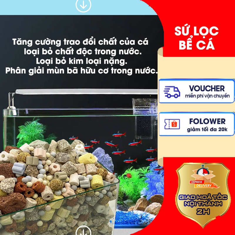 Sứ Lọc Vật liệu lọc cho Bể Thủy Sinh, Bể Cá Cảnh