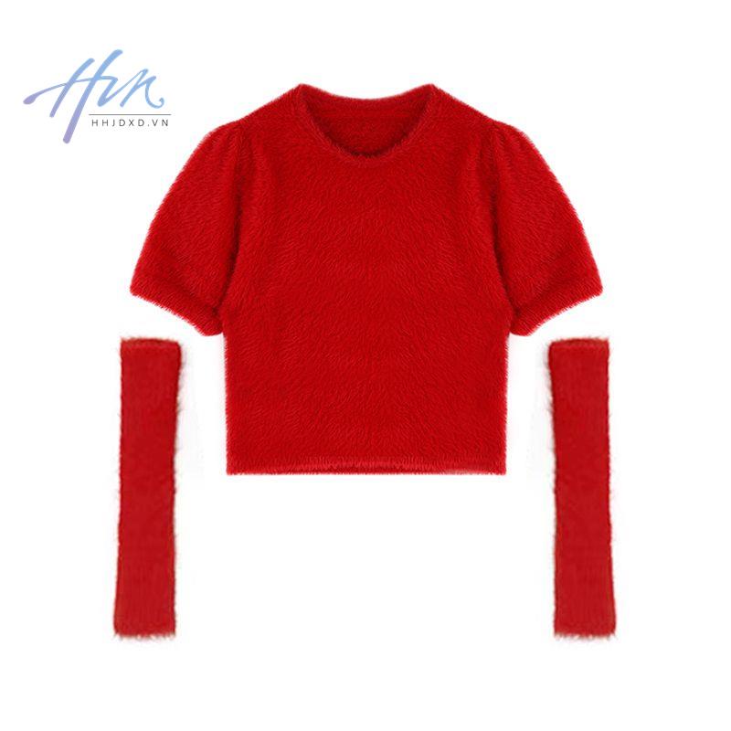 Áo Sweater Dệt Kim Màu Đỏ Sáp Mềm Mại Phong Cách Giáng Sinh Thời Trang Mùa Đông Cho Nữ