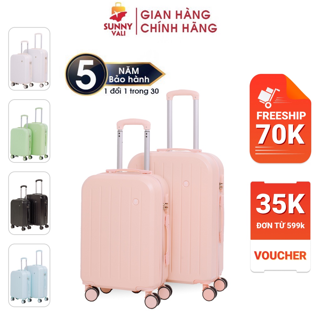 Vali kéo du lịch thời trang Sunny SV07 ( 2 size 5 màu, không kèm cốp)