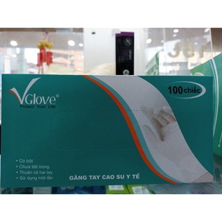Găng tay y tế Vglove có bột ( hộp 100 chiếc )