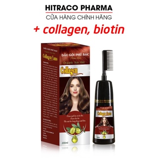 Dầu gội phủ bạc collagen zinc giúp sạch tóc và da đầu, tóc đen bóng mượt - lọ 200ml