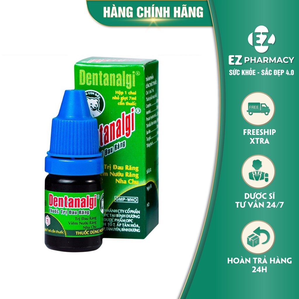 Dentanalgi Nước chấm sâu răng chỉ định cho đau răng, viêm nướu 7ml - EZ Pharmacy