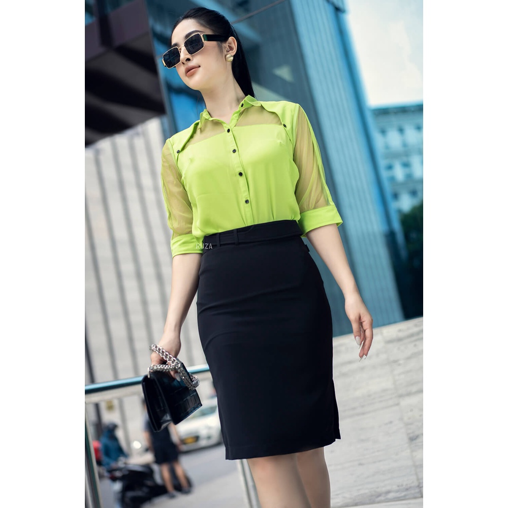 Áo sơ mi tay lỡ kiểu thời trang công sở freesize RUZA AL 22 71