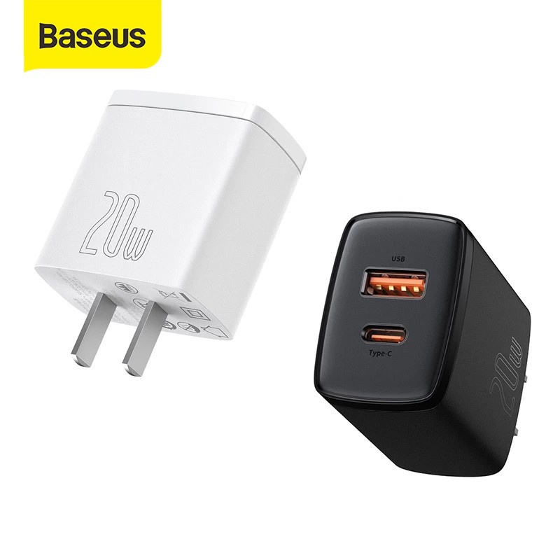 Củ sạc 20W Baseus - 2 cổng USB + Type C - Hỗ trợ sạc nhanh - An Toàn - Tiện Dụng - Bảo hành chính hãng