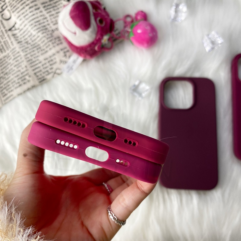 Violet Rose Red Dragon Fruit Series Liquid Silicone Phone Case Compatible with iPhone 14 13 12 11 Pro Max XR IX XS Max 7 8 PLUS Phone Case Shockproof and Anti slip Bumper Cover