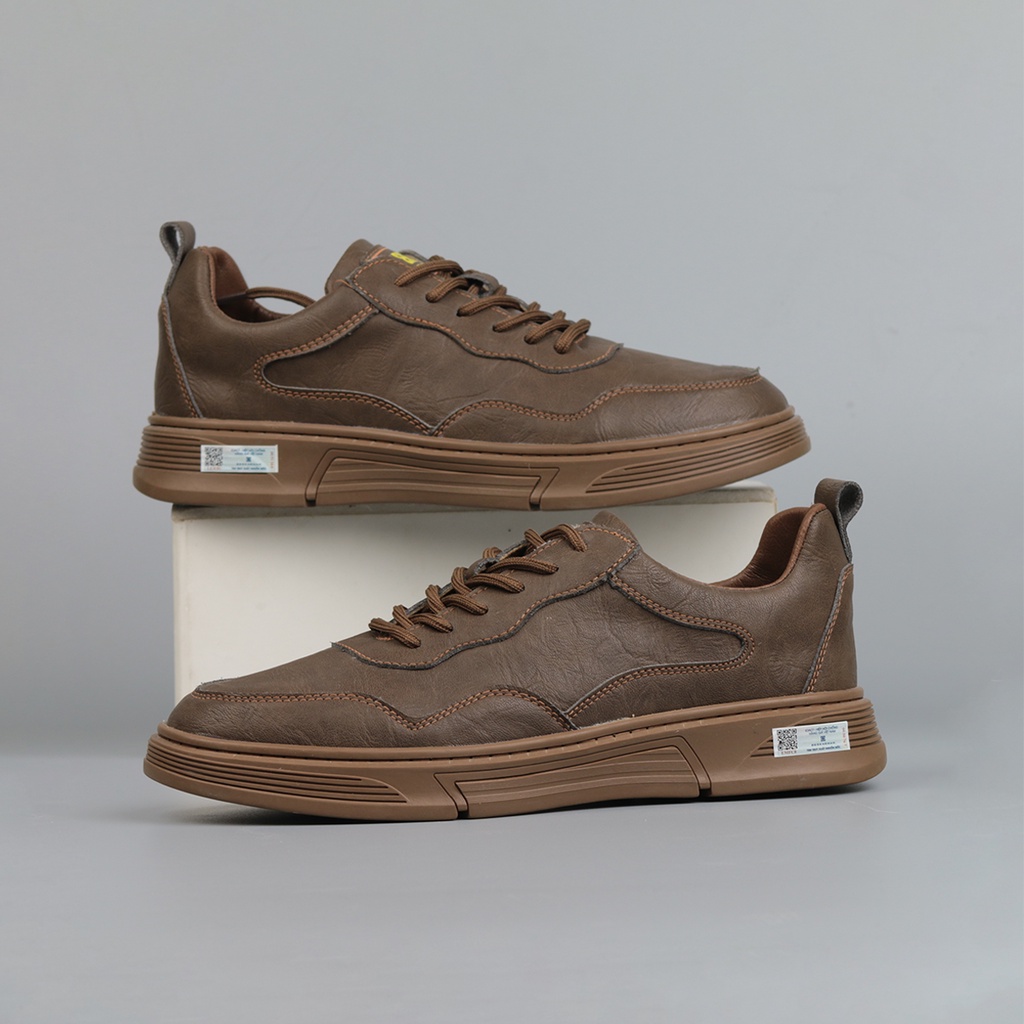 Giày sneaker nam BARITTA da nappa đế cao su đúc tăng chiều cao 4 cm, 3 màu  -  BKM004