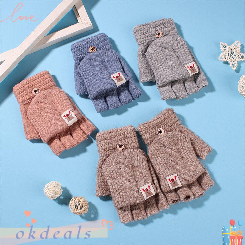 Găng Tay Dệt Kim Hình Móng Vuốt Thú Bông Mềm Mịn Cho Nữ