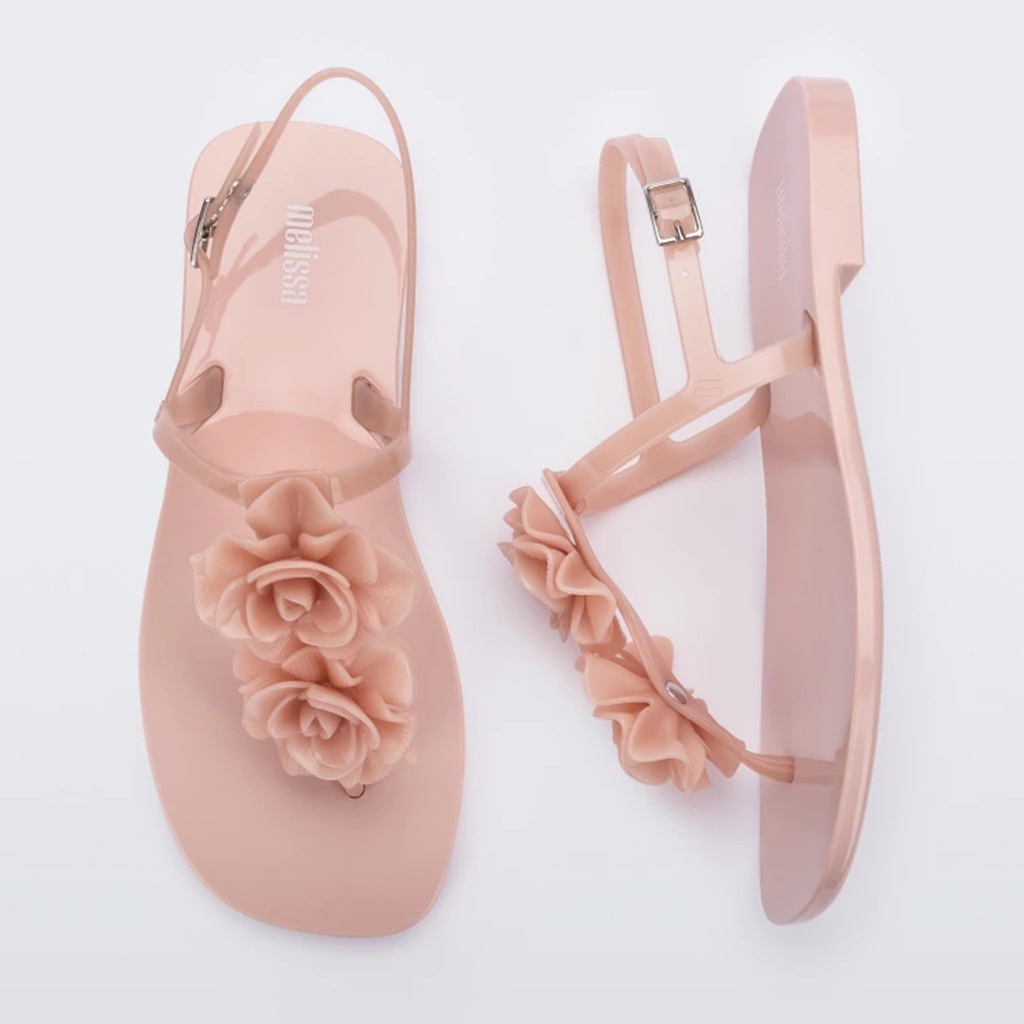 Melissa Giày Xăng Đan Jelly Đế Mềm Hình Hoa Trà Thời Trang Đi Biển