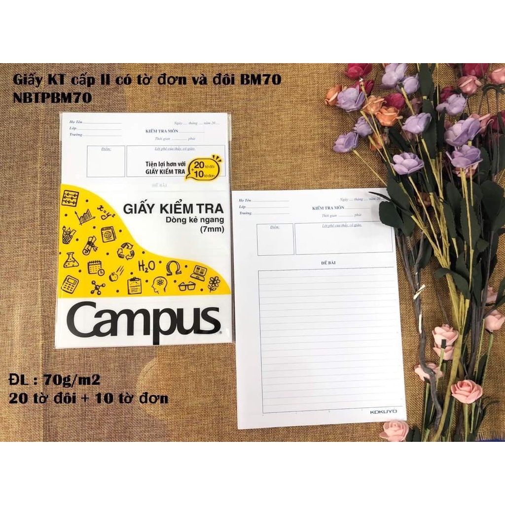 Giấy kiểm tra cấp 2 Campus
