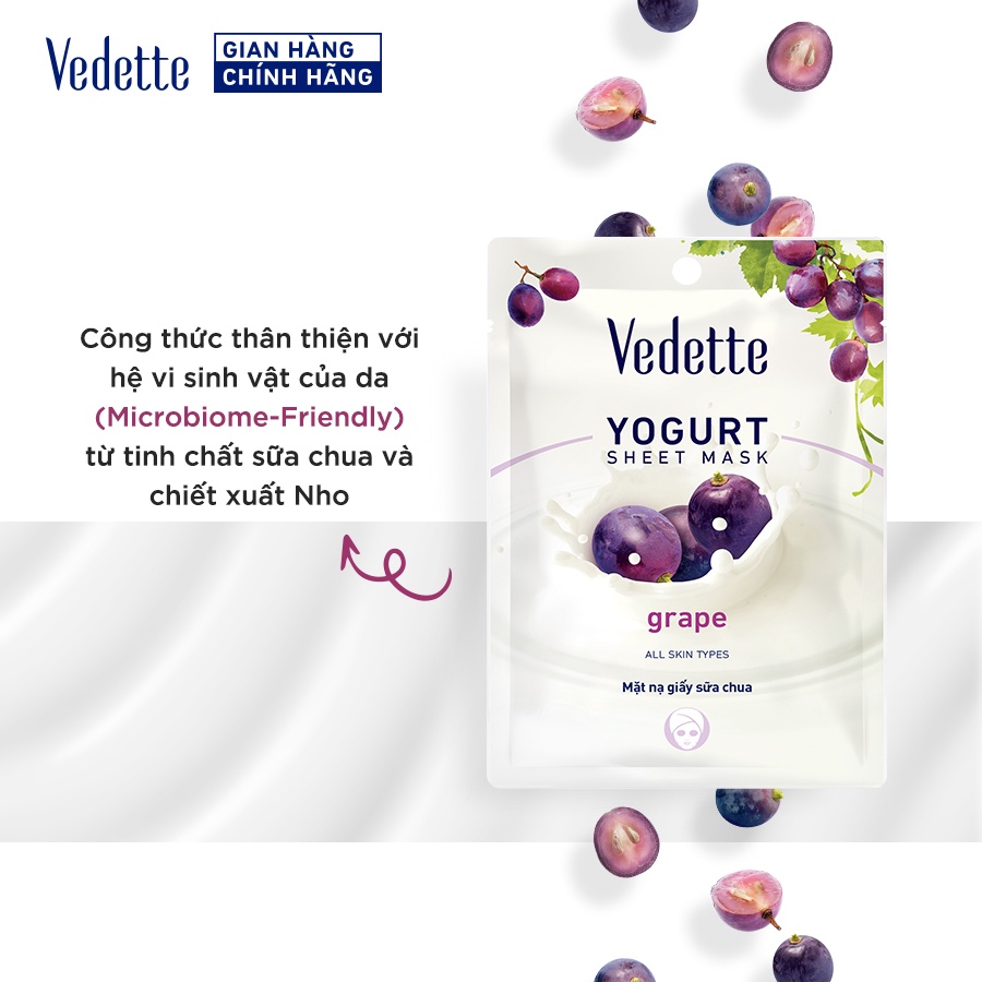 Mặt nạ giấy sữa chua Vedette Nho 22ml