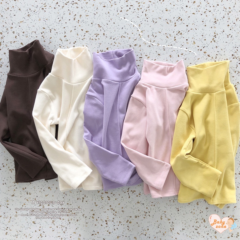 Áo Thun Tay Dài Màu Sắc Đơn Giản Cho Bé Gái