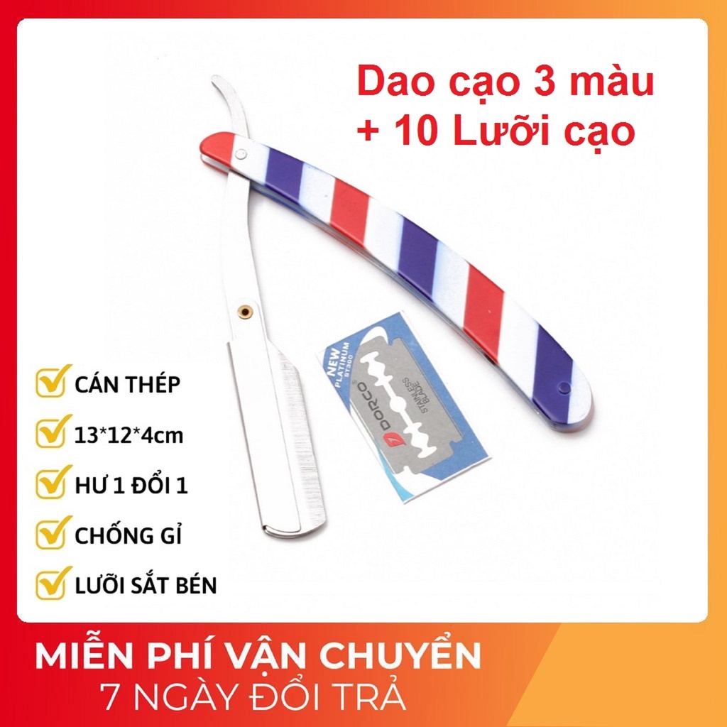 Dao Cạo Râu Tóc Mặt 3 Màu Cao Cấp  Đa Năng Sang Trọng Tặng 10 Lưỡi Dao [ Ảnh Thật Sản Phẩm ]