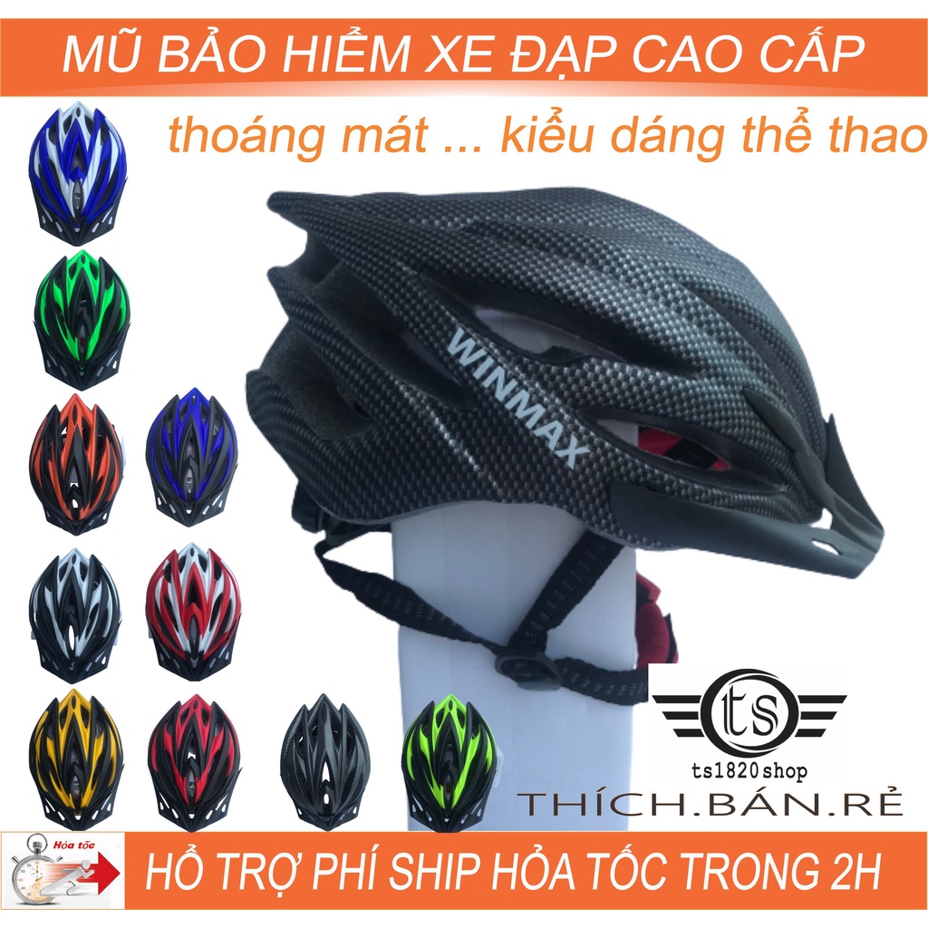 Mũ Bảo Hiểm Xe Đạp Thể Thao Thời Trang Nam Nữ Siêu Nhẹ Thoáng Khí Giá Sỉ