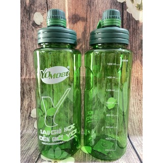 1Bình đựng nước nhựa 2L chia vạch hkm Yomost xanh lá- Bình nhựa đựng nước mát để tủ lạnh 2000ml - Hình shop chụp 100%