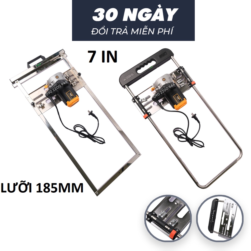 Bộ cữ đẩy cắt gỗ | khung cữ cắt gạch | soi gỗ | cắt cốt pha | khung cố định máy | hàng xịn INOX | 7in cỡ lưỡi 100 -185mm
