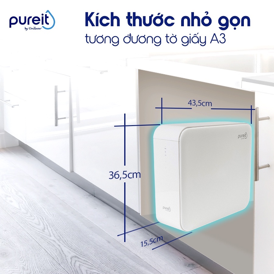 Máy lọc nước uống trực tiếp Unilever Pureit Delica UR5840 - Âm tủ bếp - Công suất lọc 1.5L/ phút - Hàng chính hãng