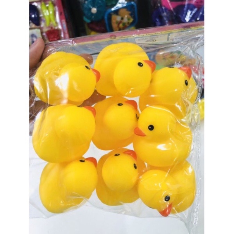Túi đồ chơi 9 con vịt bóp kêu chíp chíp thả bồn tắm dành cho bé yêu động vật, thích khám phá thế giới