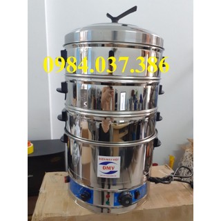 Nồi hấp bánh bao bằng điện 52CM 3 tầng hấp