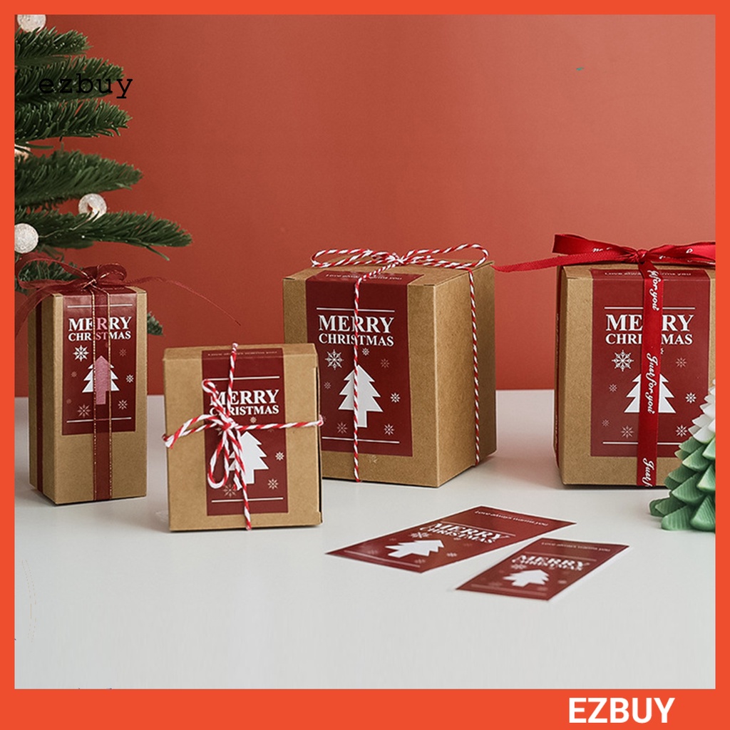 Bộ 10 Miếng Dán 2 Kích Cỡ Họa Tiết Bông Tuyết Giáng Sinh Dễ Thương Trang Trí Hộp Quà