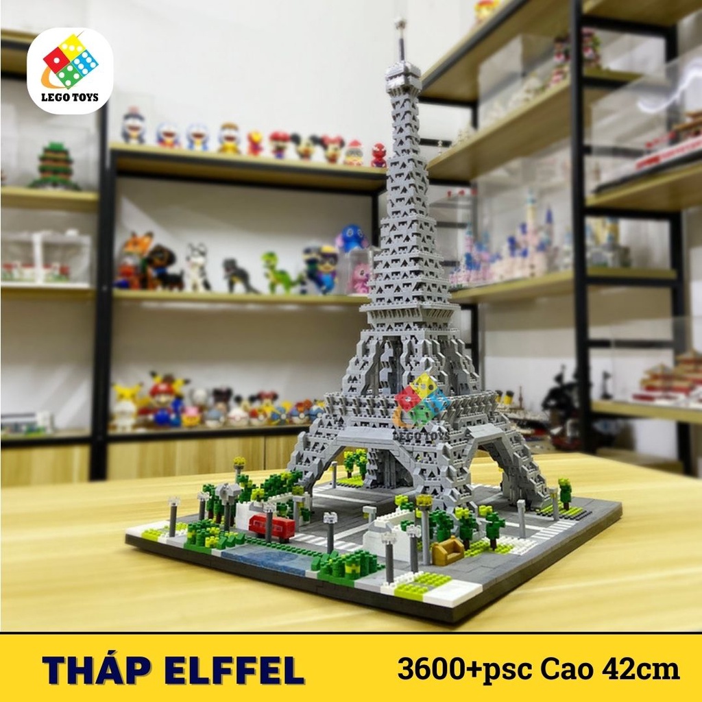 |ego Tháp EIFFEL 3600+ PSC - Đồ Chơi Lắp Ráp Mô Hình Công Trình Kiến Trúc Nổi Tiếng Thế Giới - Tặng Kèm LED Phát Sáng