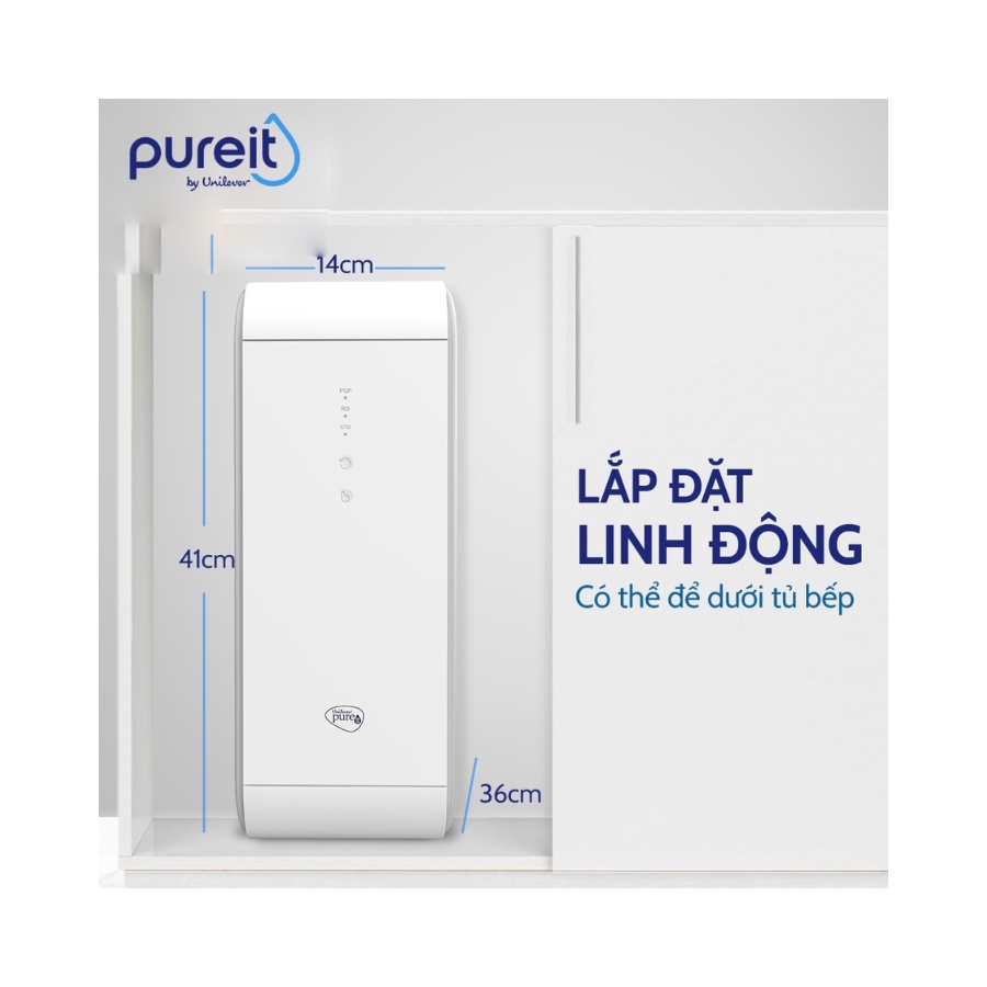 Máy lọc nước tinh khiết uống trực tiếp âm tủ bếp Unilever Pureit Delica UR5640 - Hàng chính hãng - Tặng bình lọc Classic