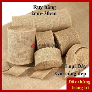 Ruy băng, ruy băng vải bố, làm handmade, decor, trang trí tiệc, noel, tết, cây thông