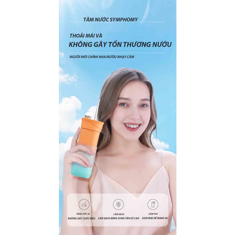Máy tăm nước mini gấp gọn dung tích 200ml, Vệ sinh chăm sóc răng miệng hàng ngày
