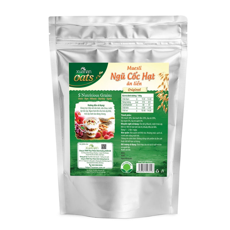 Ngũ cốc hạt ăn liền Muesli Xuân An gói 350g