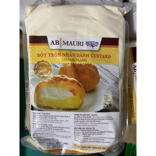 Nhân su kem trộn sẵn Custard Mauri- 2kg