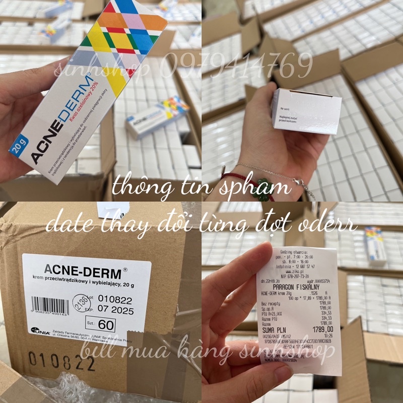 Kem Giảm Mụn Làm Trắng Da Acne Derm 20% Azelaic 20g hàng nội địa balan