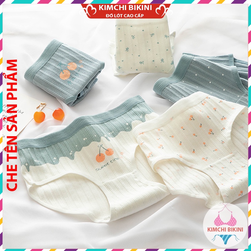 Set 10 quần lót nữ cotton cạp to vải mềm KIMCHIBIKINI Combo 10 quần nót nữ dễ thương chống viêm QL039