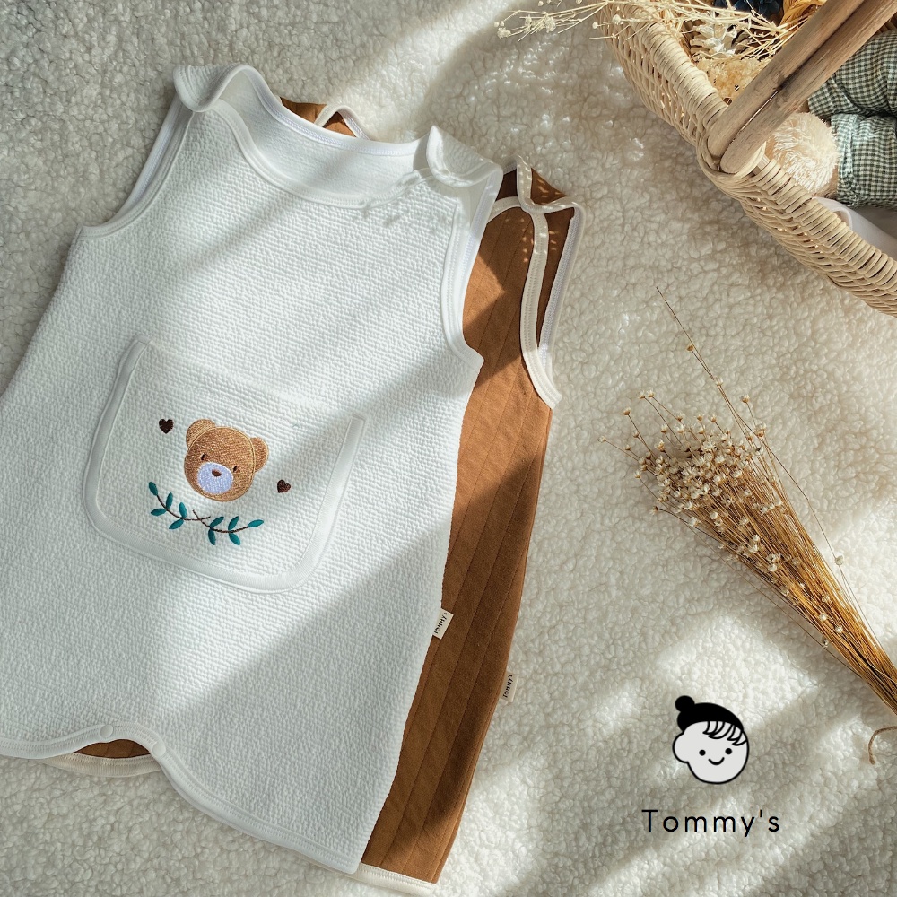 Túi Ngủ Cộc Thêu Gấu Thu Đông Cho Bé Trai Bé Gái TOMMY HOUSE