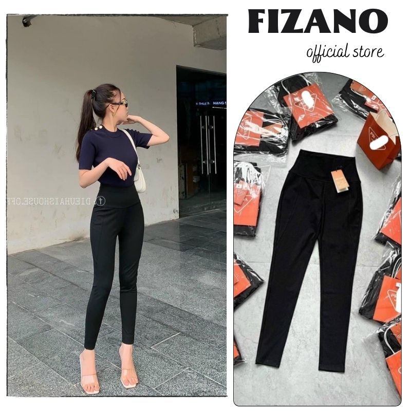 Quần legging nữ cạp cao gen bụng siêu hách dáng thiết kế bó sát định hình cơ thể trẻ trung năng động fizano