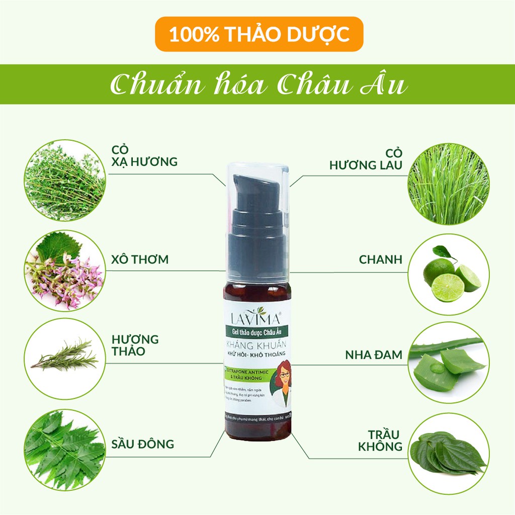 Hộp viên uống Lavima Biotic 20v tặng Gel bôi Lavima 20g