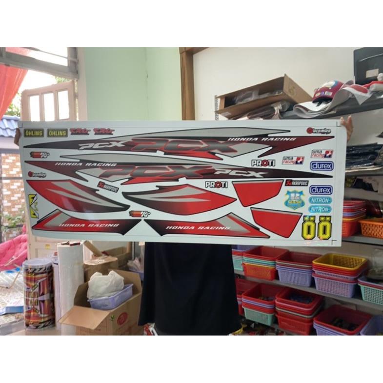 FREE SHIP + SALE SỐC +DECAL PVC 5 LỚP CHẤT LƯỢNG CAO Tem rời PCX đỏ đen