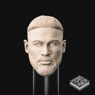 Mô hình đầu cầu thủ bóng đá neymar jr. bằng chất liệu nhựa resin - custom head 1/6