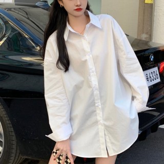 Áo Sơ Mi Đuôi Tôm Nữ Dài Tay Form Rộng Madela Thoải Mái, Sơ Mi Trắng Nữ Form Rộng Dài Tay Phong Cách Hàn Quốc - ASM06