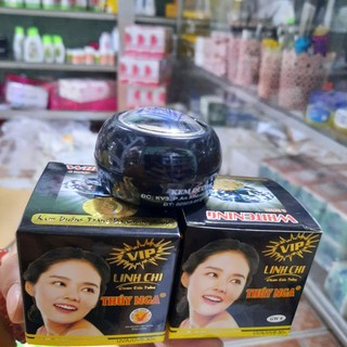 Kem linh chi trắng da màu đen