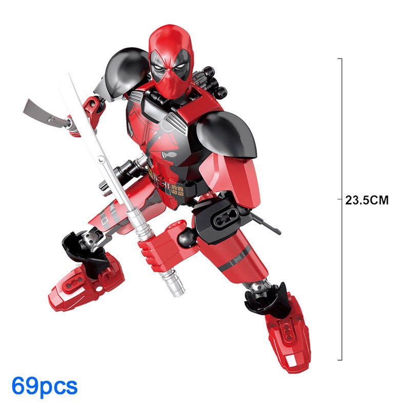 Đồ chơi lắp ráp mô hình siêu nhân người nhện, deadpool, thanos cho bé DC04