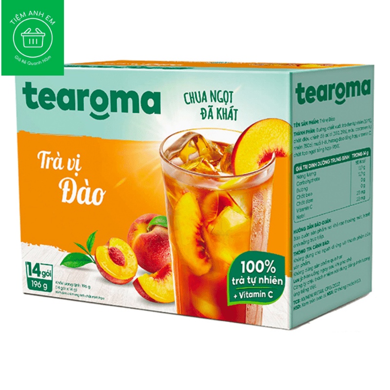 Trà Tearoma Hòa Tan Vị Đào Hộp 196g