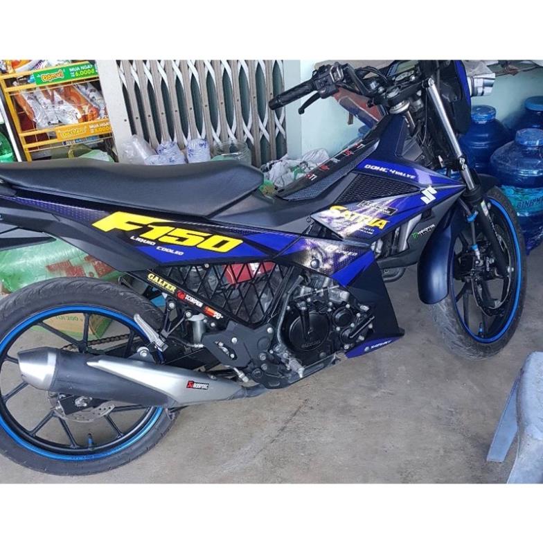 DECAL PVC 5 LỚP CHẤT LƯỢNG CAO Tem rời satria fi xanh đen