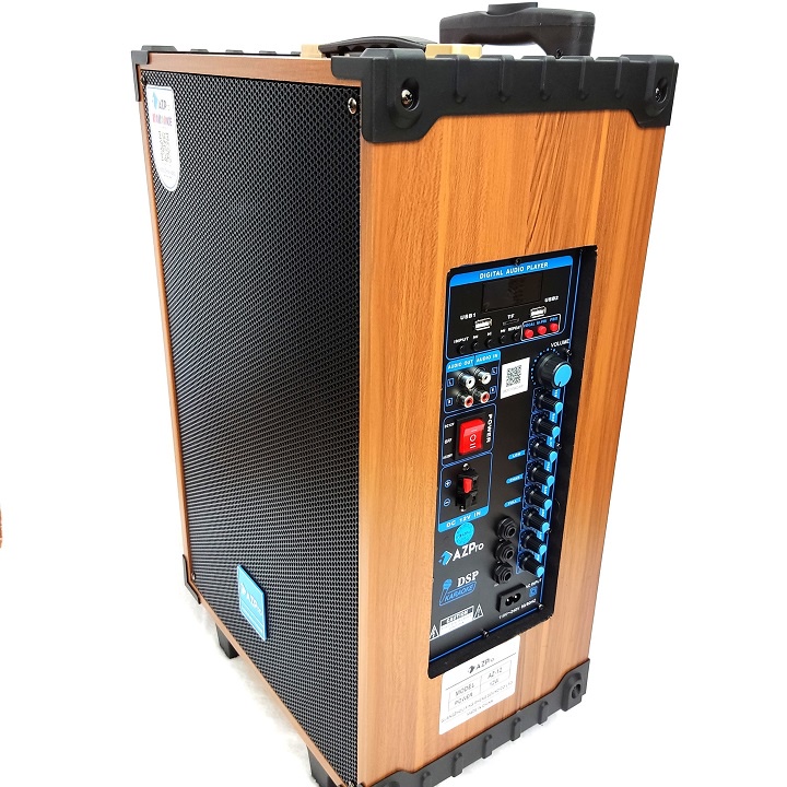 Loa kéo Bluetooth chính hãng AZPRO AZ-12, Bass 30 thùng gỗ cao cấp,âm thanh hay,Tặng 2 mic không dây hát nhẹ,chong hu
