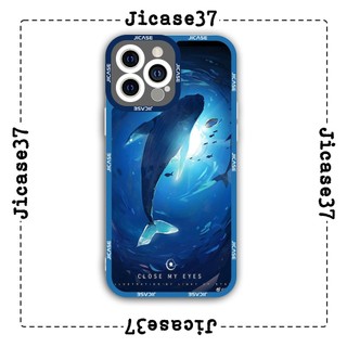 Ốp lưng iphone và samsung xiaomi oppo cạnh vuông Jicase đại dương xanh 