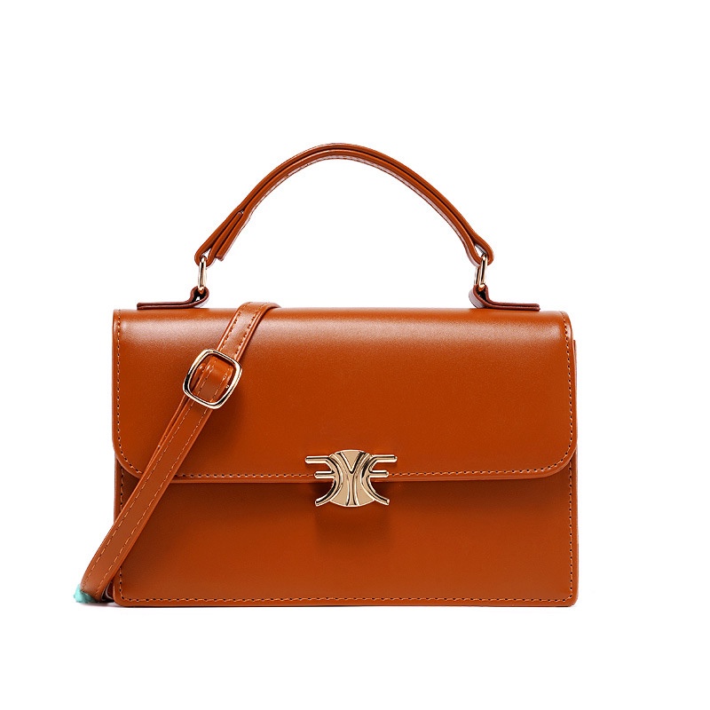 Túi Đeo Chéo Hình Vuông Nhỏ Có Khóa Kim Loại Thời Trang Cho Nữ