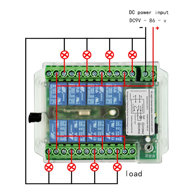 1 Bộ Điều Khiển Từ Xa Không Dây 8 Kênh dc 9-72v Cho rf