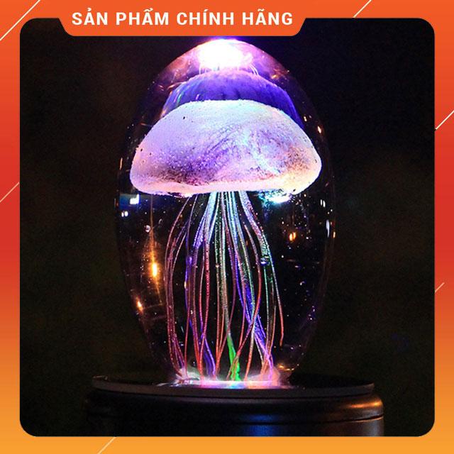 Quả Cầu Thủy Tinh Trong Suốt Hình Con Sứa Biển 3D Dùng Để Trang Trí Bàn Làm Việc, Thả Bể Cả Cảnh Tuyệt Đẹp